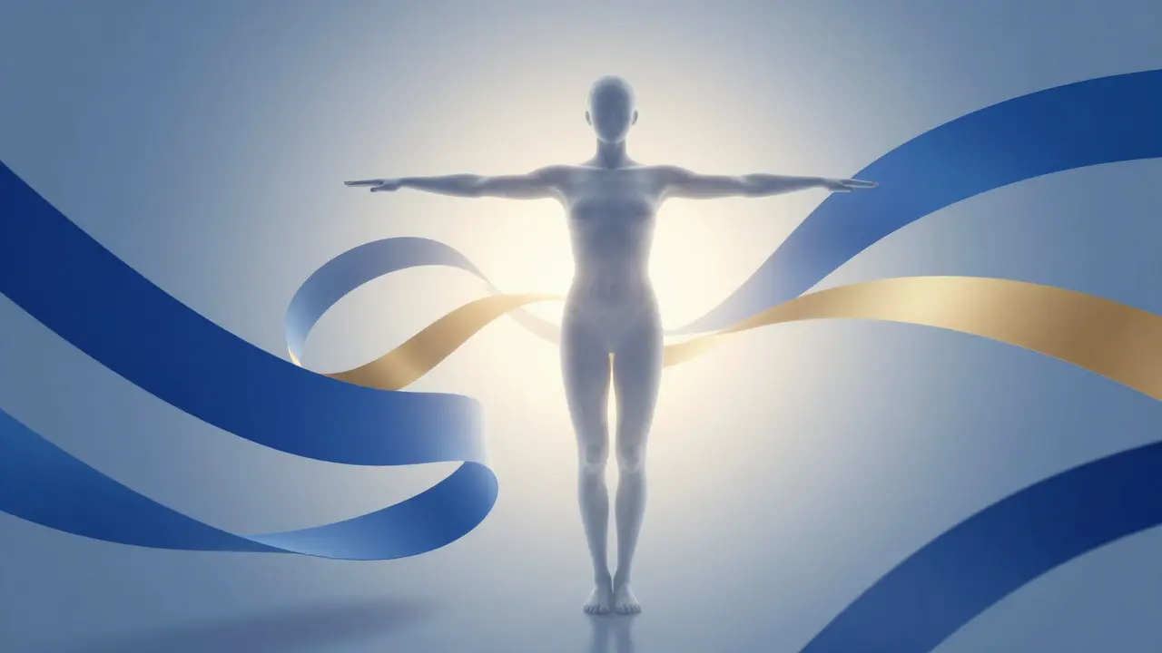 Abstraktní představa rovnováhy mezi silou a psychickým komfortem.